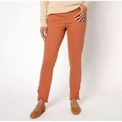 Isaac Mizrahi Live! Regular Knit Denim Slim Leg Ankle Jeans - a world of fashionable women's clothing, including a wide selection of dresses and trendy accessories.> Cheap