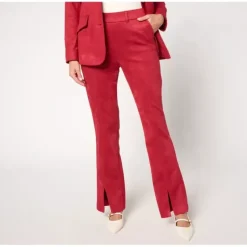 Isaac Mizrahi Live! Regular Estate Stretch Faux Suede Bootcut Pants - a world of fashionable women's clothing, including a wide selection of dresses and trendy accessories.> Best Sale