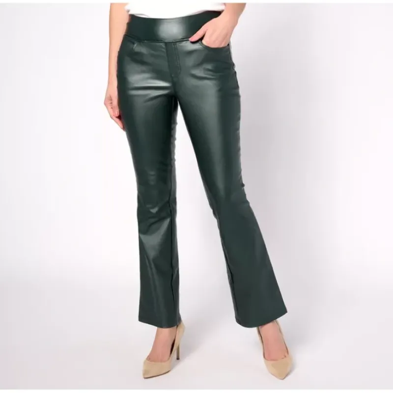 Jingle Belles by Kim Gravel Rebelleious Coated Twill Flare Pant - a world of fashionable women's clothing, including a wide selection of dresses and trendy accessories.> New