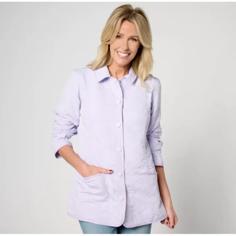 Joan Rivers Floral Quilted Snap-Front Jacket - a world of fashionable women's clothing, including a wide selection of dresses and trendy accessories.> Cheap