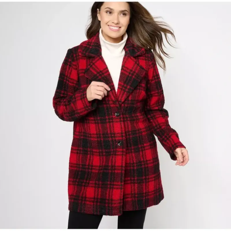 Joan Rivers Petite Plaid Sherpa Teddy Coat - a world of fashionable women's clothing, including a wide selection of dresses and trendy accessories.> Flash Sale