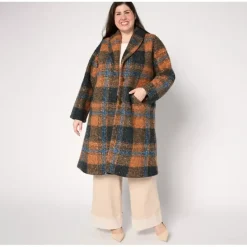 Joan Rivers Petite Plaid Curly Sherpa Shawl Collar Coat - a world of fashionable women's clothing, including a wide selection of dresses and trendy accessories.> Store