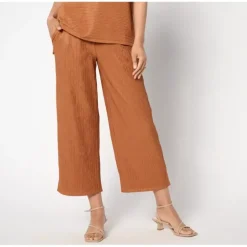 Joan Rivers Regular Crinkle Knit Pull-On Crop Pants - a world of fashionable women's clothing, including a wide selection of dresses and trendy accessories.> Fashion