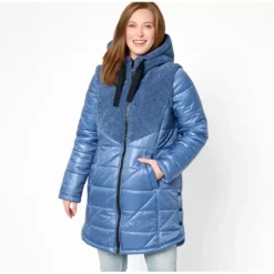 LOGO by Lori Goldstein Puffer Coat with Removable Sleeves - a world of fashionable women's clothing, including a wide selection of dresses and trendy accessories.> Fashion