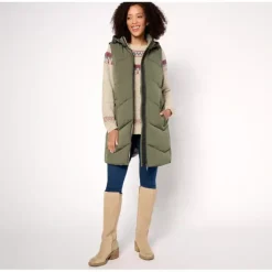 Nuage Regular Chevron Quilted Puffer Vest with Removable Hood - a world of fashionable women's clothing, including a wide selection of dresses and trendy accessories.> Shop