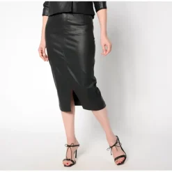 Peace Love World Black Label Regular Coated Denim Skirt - a world of fashionable women's clothing, including a wide selection of dresses and trendy accessories.> Hot