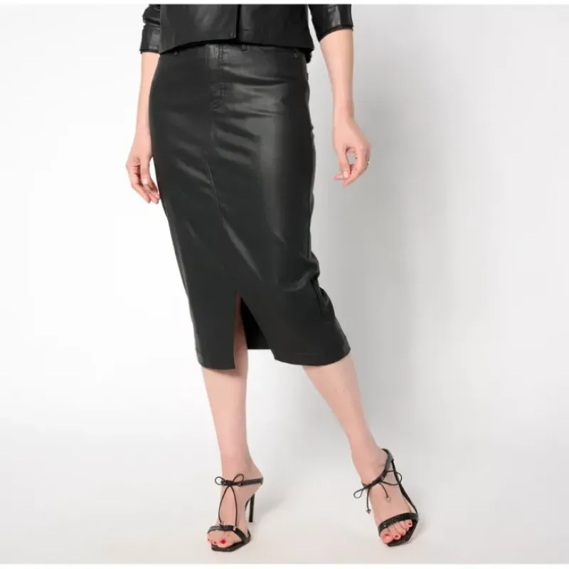 Peace Love World Black Label Reg Coated Denim Skirt - a world of fashionable women's clothing, including a wide selection of dresses and trendy accessories.> Hot