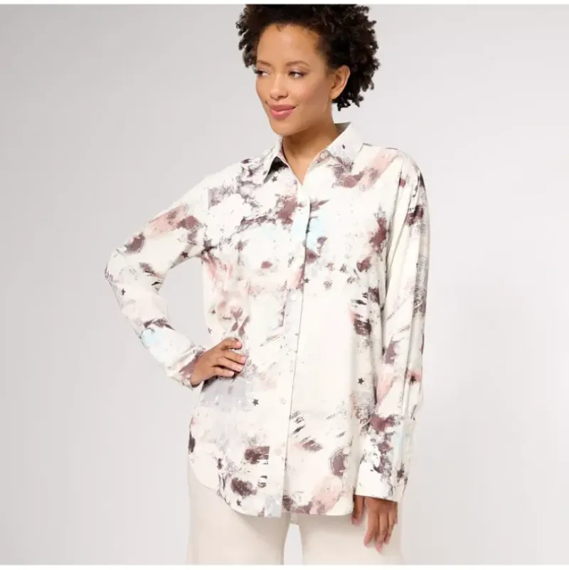 Peace Love World Button-Front Drama Blouse - a world of fashionable women's clothing, including a wide selection of dresses and trendy accessories.> Shop