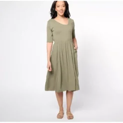 Peace Love World Regular Knit to Woven Henley Dress - a world of fashionable women's clothing, including a wide selection of dresses and trendy accessories.< Dresses