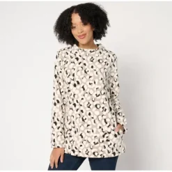 Regular Mock Neck Fleece Tunic w/ Pockets - a world of fashionable women's clothing, including a wide selection of dresses and trendy accessories.< Fashion
