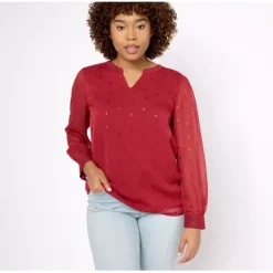 Split V-Neck Lurex Detail Blouse - a world of fashionable women's clothing, including a wide selection of dresses and trendy accessories.< Fashion