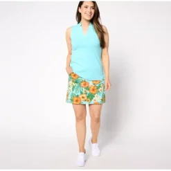 Sport Savvy Regular Solid Tank and Printed Skort Set - a world of fashionable women's clothing, including a wide selection of dresses and trendy accessories.< Fashion