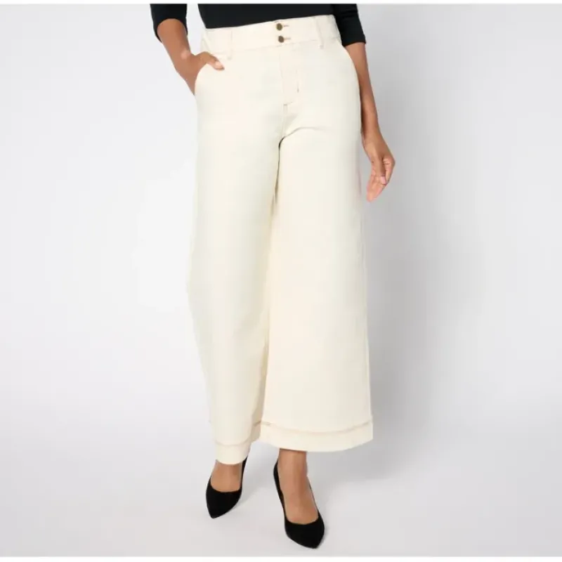 Studio Park x Ali Carr Petite Twill Wide-Leg High-Waist Pant - a world of fashionable women's clothing, including a wide selection of dresses and trendy accessories.< Fashion