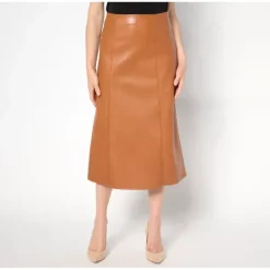 Studio Park_x Ali Carr Regular Faux Leather Midi Skirt - a world of fashionable women's clothing, including a wide selection of dresses and trendy accessories.> Shop