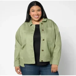 Studio Park X Amy Stran Denim Utility Jacket- Color - a world of fashionable women's clothing, including a wide selection of dresses and trendy accessories.< Fashion