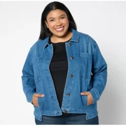 Studio Park X Amy Stran Denim Utility Jacket - a world of fashionable women's clothing, including a wide selection of dresses and trendy accessories.< Fashion