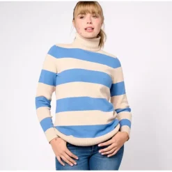 Studio Park x Leah Williams Rugby Stripe Turtleneck Sweater - a world of fashionable women's clothing, including a wide selection of dresses and trendy accessories.< Fashion