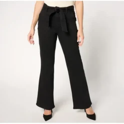 Studio Park x Shawn Killinger Petite Self-Belted FlareJean-Black - a world of fashionable women's clothing, including a wide selection of dresses and trendy accessories.< Fashion