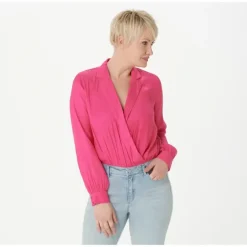 StyleList by Micaela Solid or Printed Wrap Front Bodysuit - a world of fashionable women's clothing, including a wide selection of dresses and trendy accessories.> Best Sale