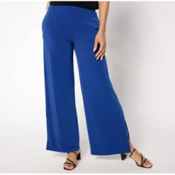 Susan Graver Every Day Petite Liquid Knit Wide Leg Ankle Pants - a world of fashionable women's clothing, including a wide selection of dresses and trendy accessories.< Fashion