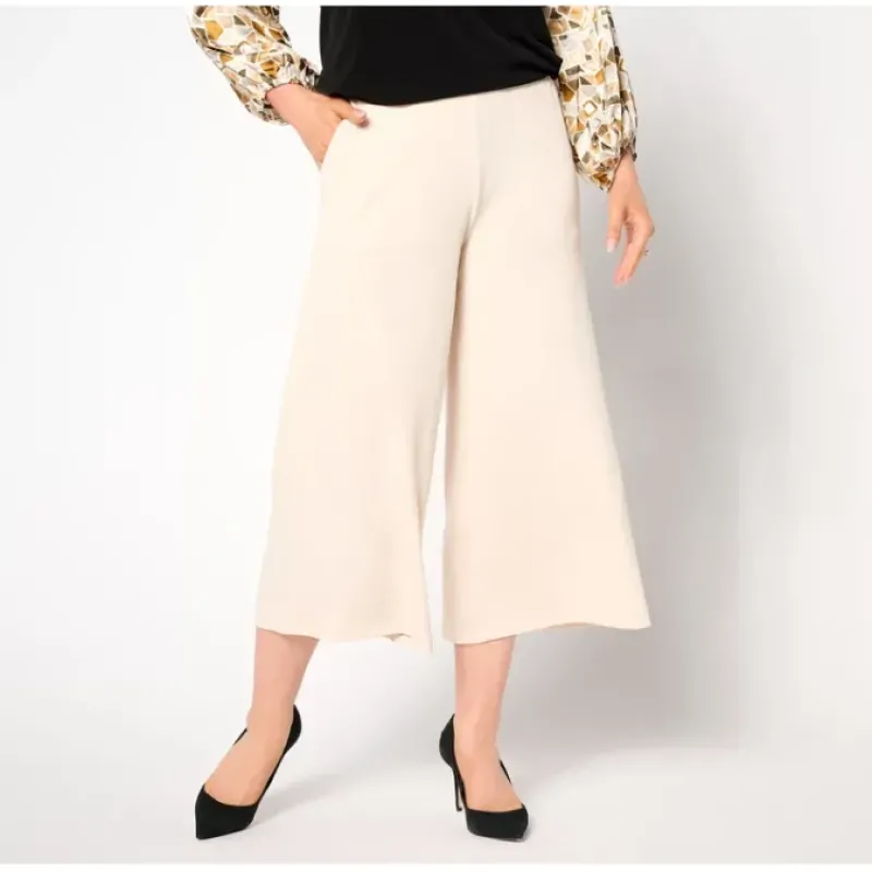 Susan Graver Liquid Knit Pull-on Culotte Pants - a world of fashionable women's clothing, including a wide selection of dresses and trendy accessories.< Fashion