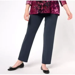 Susan Graver Modern Essentials Pet Liquid Knit Ava Slim Ankle Pant - a world of fashionable women's clothing, including a wide selection of dresses and trendy accessories.< Fashion