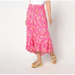 Susan Graver Passport Regular Printed Woven Button Front Skirt - a world of fashionable women's clothing, including a wide selection of dresses and trendy accessories.> Best