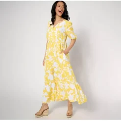 Susan Graver Passport Regular Printed Woven Maxi Dress - a world of fashionable women's clothing, including a wide selection of dresses and trendy accessories.< Dresses