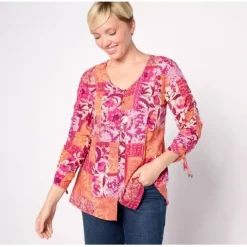 Susan Graver Passport Regular Printed Rayon Woven Tunic - a world of fashionable women's clothing, including a wide selection of dresses and trendy accessories.< Dresses