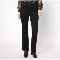 Susan Graver Petite Embellished Pocket Boot-cut Jeans - a world of fashionable women's clothing, including a wide selection of dresses and trendy accessories.> Cheap