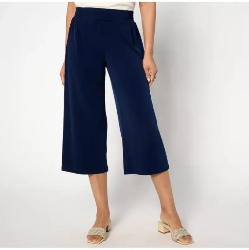 Susan Graver Reg Liquid Knit Wide-Leg Pants with Smocking - a world of fashionable women's clothing, including a wide selection of dresses and trendy accessories.> Cheap
