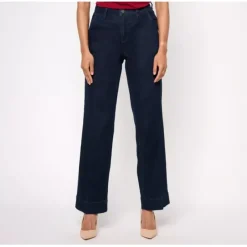 Susan Graver Regular Stretch Denim Trouser Jean - a world of fashionable women's clothing, including a wide selection of dresses and trendy accessories.< Fashion