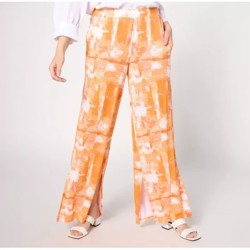 Susan Graver Soleil Knit Petite Printed Wide-Leg Pant - a world of fashionable women's clothing, including a wide selection of dresses and trendy accessories.< Dresses