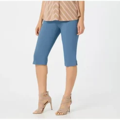 Susan Graver Ultra Stretch Pull-on Pedal Pushers with Pockets - a world of fashionable women's clothing, including a wide selection of dresses and trendy accessories.< Dresses