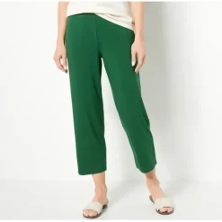 Susan Graver Weekend Essentials 280 Cool Touch Wide Leg Crop Pants - a world of fashionable women's clothing, including a wide selection of dresses and trendy accessories.< Fashion