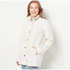 Susan Graver Weekend Knit Boucle Button-Front Jacket - a world of fashionable women's clothing, including a wide selection of dresses and trendy accessories.> Cheap