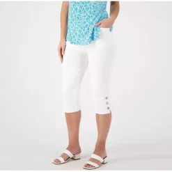 Susan Graver Weekend Regular Premium Stretch Slim Pedal Pusher - a world of fashionable women's clothing, including a wide selection of dresses and trendy accessories.< Shop All