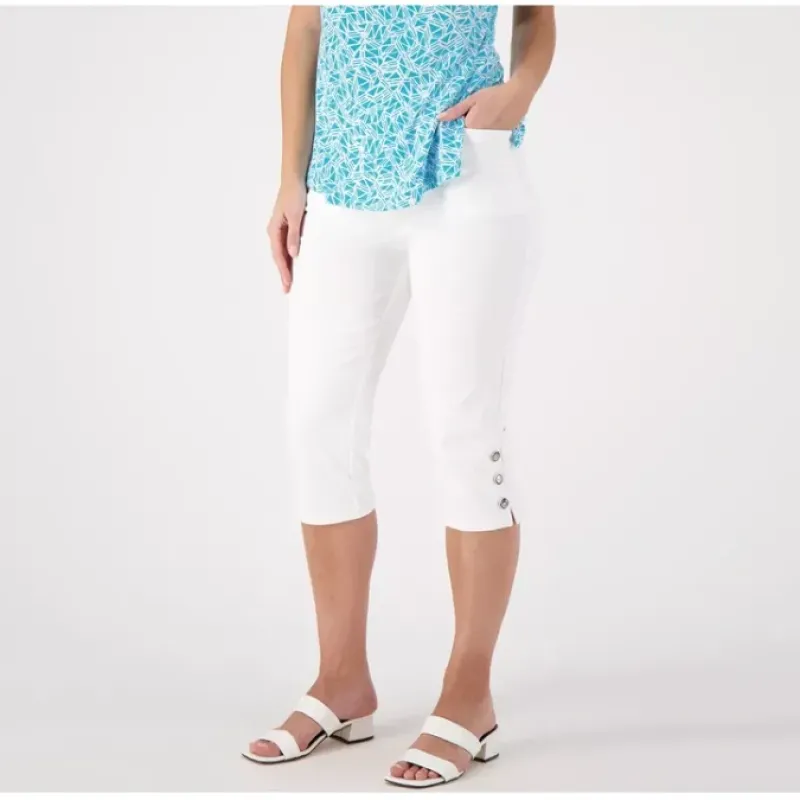 Susan Graver Weekend Regular Premium Stretch Slim Pedal Pusher - a world of fashionable women's clothing, including a wide selection of dresses and trendy accessories.< Shop All