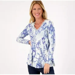 Susan Graver Weekend Regular Printed Cool Touch A-Line Tunic - a world of fashionable women's clothing, including a wide selection of dresses and trendy accessories.< Shop All