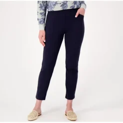 Susan Graver Weekend Regular Premium Stretch Slim Leg Pants - a world of fashionable women's clothing, including a wide selection of dresses and trendy accessories.< Fashion