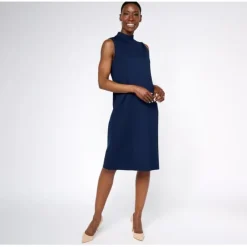 Tailored by Susan Graver Regular Smart Ponte Mock Neck Dress - a world of fashionable women's clothing, including a wide selection of dresses and trendy accessories.< Dresses