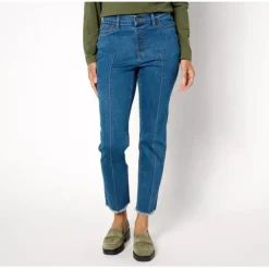 Tall Indigo Easy Stretch Straight Leg Ankle Pant - a world of fashionable women's clothing, including a wide selection of dresses and trendy accessories.< Fashion