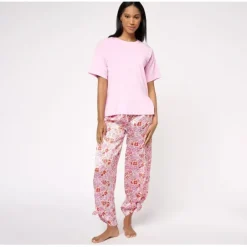 Tolani Collection Relaxed Tee Side Tie Pants Pajama Set - a world of fashionable women's clothing, including a wide selection of dresses and trendy accessories.< Shop All