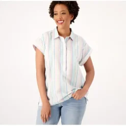 Tolani Short Sleeve Printed Shirt - a world of fashionable women's clothing, including a wide selection of dresses and trendy accessories.< Shop All