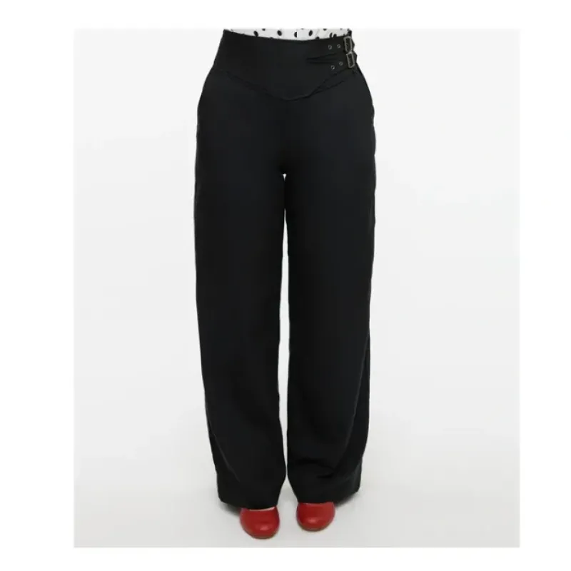 Unique Vintage Double Belt Woven Pants - a world of fashionable women's clothing, including a wide selection of dresses and trendy accessories.< Fashion