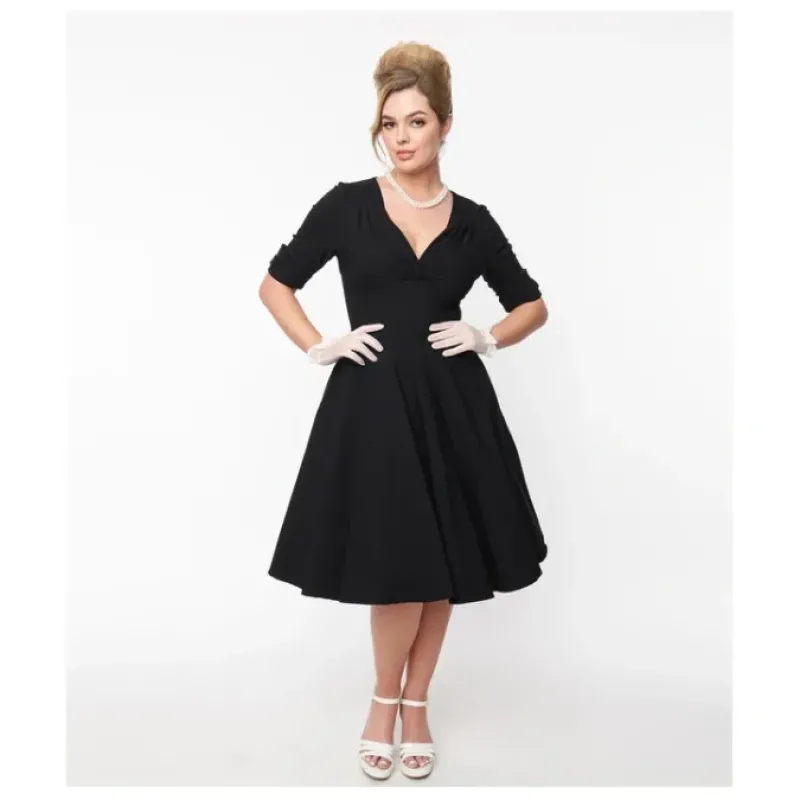 Unique Vintage Missy Delores Swing Dresswith Sleeves - a world of fashionable women's clothing, including a wide selection of dresses and trendy accessories.< Dresses