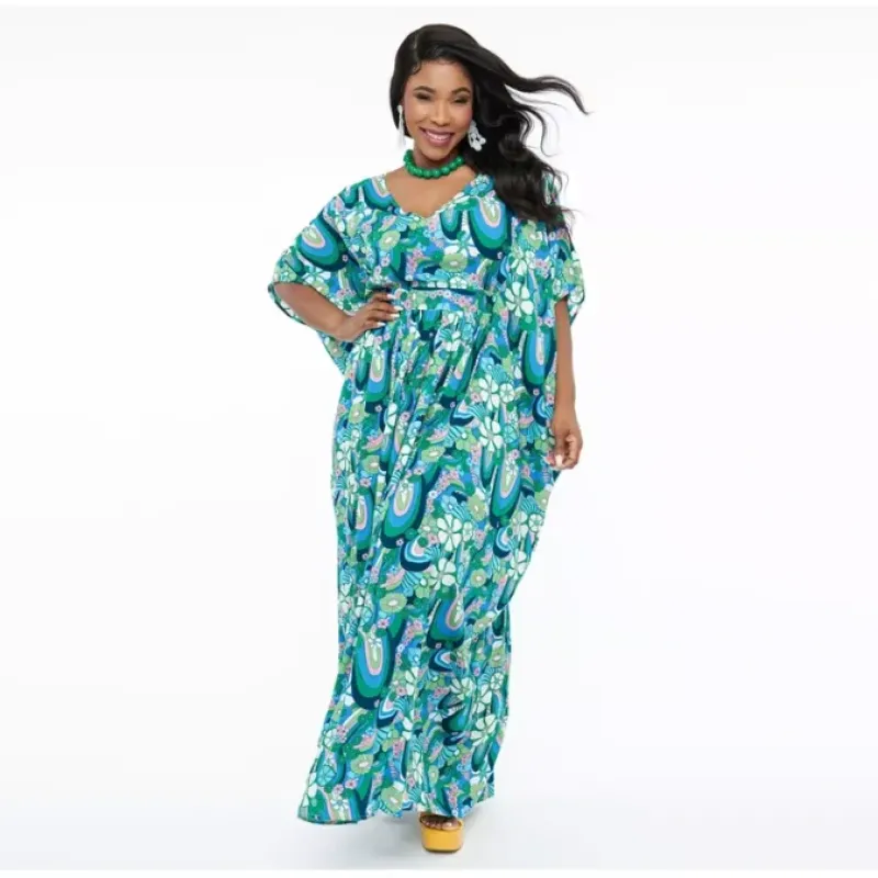 Unique Vintage Teal Psychedelic Burton Caftan Dress - a world of fashionable women's clothing, including a wide selection of dresses and trendy accessories.< Dresses