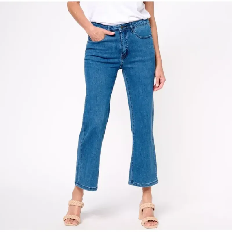 Women with Control Petite Wonder Denim Wide Leg Crop Jeans - a world of fashionable women's clothing, including a wide selection of dresses and trendy accessories.< Fashion