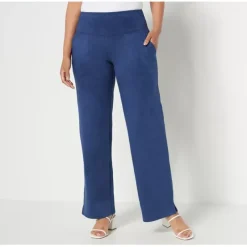 Women with Control Regular Faux Suede Wide Leg Side Slit Pant - a world of fashionable women's clothing, including a wide selection of dresses and trendy accessories.< Fashion