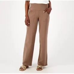 Women with Control Regular Cotton Jersey Straight Leg Pants - a world of fashionable women's clothing, including a wide selection of dresses and trendy accessories.< Fashion